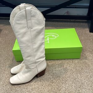 Sam Edelman Ivory Cowgirl Boots